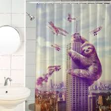 Slothzilla Shower Curtain Shut Up And Take My Money Cool Shower Curtains Unique Shower Curtain Funny Bathroom Decor