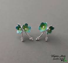 Light Blue Flower Earrings Virginia Arias Jeweler Soul