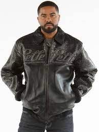 Pelle Pelle Men S Black Plush Studded Bomber Jacket Leather Couture Jackets Couture Jackets