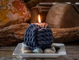 nautical monkey s fist beeswax rope candle large etsy beeswax candles rope candle candles