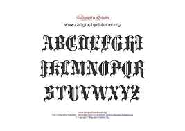 Gothic Calligraphy Pdf Chart