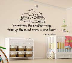 Winnie The Pooh Smallest Things Nursery Wall Art Vinyl Sticker Decal Mural Home Furniture Diy Home Bear Wall Decal Kids Wall Murals Nursery Wall Stickers