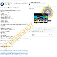 Pikiran rakyat online lowongan kerja. Turn Back Hoax Salah Lowongan Pekerjaan Di Pt Freeport Indonesia Kabarpolitik Com
