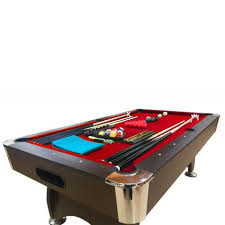 What are the standard pool table sizes and dimensions, and how large of a room is required for standard size pool tables, along with the playing surface dimensions (measured between the noses. Buy Simbashoppingmea 7 Ft Billiards Pool Table Full Optional Ndash Red Devil Online Shop Toys Outdoor On Carrefour Uae