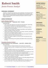 An effective cv of a senior finance analyst should highlight following qualities: Junior Financial Analyst Resume Samples Qwikresume