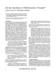 One of the most compelling aesthetic features of mathematics is its refined austerity. 2