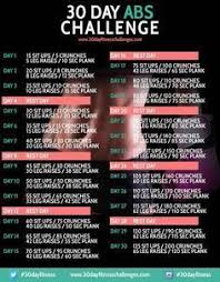 30 Day Crunch Fitness Challenge Chart 30 Day Ab Workout