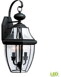 Find The Best Deals On Sea Gull Lighting Lancaster 2 Light Black Outdoor 20 5 In Wall Lantern Sconce With Dimmable Candelabra Led Bulb