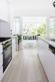 kitchens with light wood floors