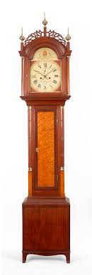 Un Atractivo De Pajaro Incrustaciones Hepplewhite Reloj Alto Del Caso De Frederick Wingate Augusta Maine Alrededo Antique Clocks Antique Wall Clock Antiques