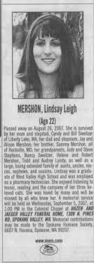 Obituary for Lindsay Leigh MERSHON (Aged 22)