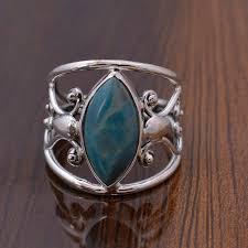 Blue Turquoise Ring Sterling Silver Ring Gemstone Ring Solitaire Ring Girlfriend Gift Dainty Ring Ring For Her In 2020 Sterling Silver Rings Turquoise Sterling Silver Rings Gemstones Turquoise Ring