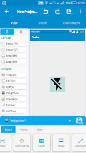 Inside linear2 add linearlayout linear4 (in linear4 we will add cropimageview). How To Make Flash Light App In Sketchware