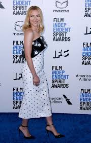 Scarlett Johansson Shows Tattoos In Polka Dots Dress At Spirit Awards Footwear News
