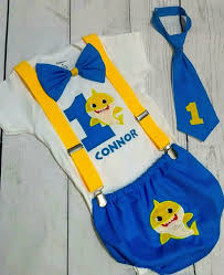 Baby shark 1st birthday shirt boy. Baby Shark Birthday Outfit Baby Shark Smash Cake Outfit Etsy Baby Shark Shark Birthday 1st Boy Birthday