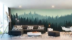 Forest Themed Living Room Misty Forest Wall Mural Jungle Themed Living Room Ideas Home Decor Decor House Design