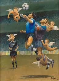 ¿era diego maradona un viajero en el tiempo? Felices 56 Anos La Venganza De Los Angeles Pellegata Daniel Edicion Sobre Tela 80 X 60 Cm Football Artwork Football Illustration Football Images