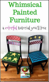 Whimsical Painted Furniture Is Bright Fun And Colorful Whimsical Painted Furniture Vintage School Chairs Whimsical Furniture