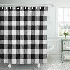Black And White Plaid Curtains Walmart Home In 2020 Black White Shower Curtain Black Shower Curtains Plaid Shower Curtain