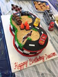 3rd Birthday Car Birthday Cake For 3 Year Old Boy Cars 3rd Birthday Cake The Road Makes A 3 And The Candles Are Traffic Cones Cars Birthday Cake Toddler Birthday Cakes 3rd Birthday Cakes