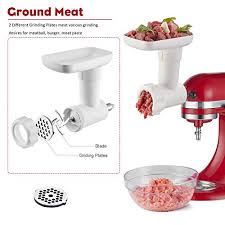 Grind raw or cooked meat and dried bread using the fine plate. Innomoon Meat Food Grinder Slicer Shredder Attachment Pack For Kitchenaid Stand Mixer With Sausage Filler Tube 2 In 1 Pricepulse