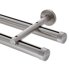 Ripplefold traverse rods, kirsch designer metal curtain rod collection. 12 Aria Metal H Rail Double Traverse Rod Kit 1 3 8 Curtain Track