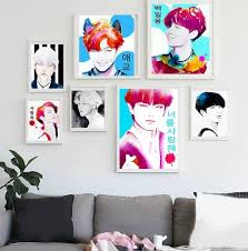 K Pop Set Of 7 Fine Art Prints Unique Colorful Kpop Gift For Fangirls Aegyo Korean Idols Hd Anime Wallpapers Anime Wallpaper Wallpaper