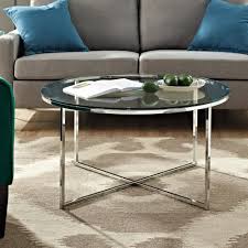 Walker Edison Furniture Company 36 In Glass Chrome Mid Century Modern Coffee Table With X Base Coffee Table Mid Century Modern Coffee Table Gold Coffee Table