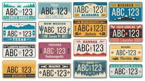 While driving without a license is a crime, there are many. Premium Vector American Car Number Plate Set