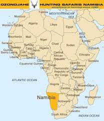The country is bordered by botswana, zambia, and zimbabwe.the orange river to the south marks the southern border of namibia to south africa.the kunene river and the okavango river form partly the nations northern border with angola. Your Namibia Hunt Hunting Namibia Namibia Travel Fun Political Map