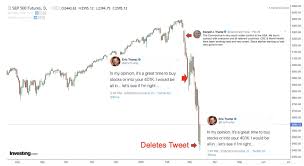 The stock market spent most of today dithering between small gains and small losses … that is until tuesday's late afternoon, when president donald trump yanked the emergency brake. How Trump S Twitter Became The Ultimate Stock Market Indicator Traders Magazine
