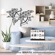 Artwork is definitely the perfect answer for small or large areas equally, giving any interior a completed and polished visual aspect in minutes. Baupor Metal World Map Wall Art Compass World Map 3d Wall Silhouette Metal Wall Decor Home Office Bedroom Living Room Decoration Stylish Art Work 38 W X 24 H 96x62cm Buy