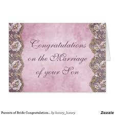 Parents Of Bride Congratulations Greetings Card Zazzle Co Uk Congratulations Greetings Wedding Greeting Cards Bride