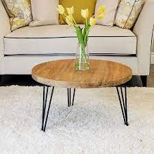 Table coffee modern tea table wooden coffee table with 3 open storage shelves for living room sitting room home use furniture. Welland Rustic Round Old Elm Wooden Coffee Table Buy Online At Best Price In Uae Amazon Ae