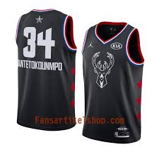Seit giannis antetokounmpo 2013 von den milwaukee bucks gedraftet wurde, läuft er für das team aus wisconsin in der nba auf. Milwaukee Bucks Trikot Giannis Antetokounmpo 34 2019 All Star Jordan Brand Schwarz Swingman Herren