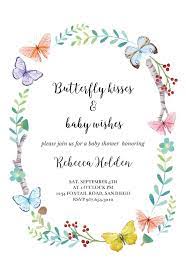 Butterfly Kisses Baby Shower Invitation Template Free Greetings Island Butterfly Baby Shower Invitations Butterfly Birthday Invitations Butterfly Invitations