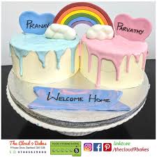 Welcome Home Babies Twin Cake Personalised Cakes Twins Cake Cake