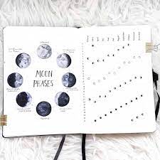 25 Stellar Moon Phase Spreads For Your Bullet Journal My Inner Creative Looking To Track Creating A Bullet Journal Bullet Journal Ideas Pages Moon Phases