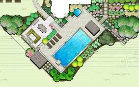 A Contemporary Landscape Plan With Pool On A 45 Degree Angle Landscape Design Landscape Hydrangea Landscaping