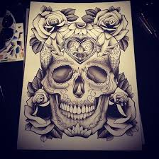 Dia De Los Muertos Tattoo Design Diseno De Tatuaje De Calavera Tatuaje De Encaje Fuentes De Letras Para Tatuaje