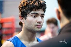 Week 2 Fight 8 17 years 154 lbs Ekamvir Singh (Top Level Boxing) over  Elliot Callaway (Muncie PAL) 2025 Golden Gloves images  https://shorturl.at/KzffK #boxing #youthsports #sports #athletes #fitness