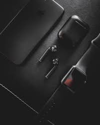 Black Apple Air Pods The Perfect Airpods Are Here For You All Black Everything People Ultralinx Black Apple Black Aesthetic Black And White Aesthetic