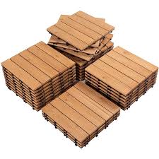 Maybe you would like to learn more about one of these? Easyfashion 12 X 12 Interlocking Wooden Floor Tiles Outdoor And Indoor 27 Pieces Natural Wood Walmart Com Walmart Com