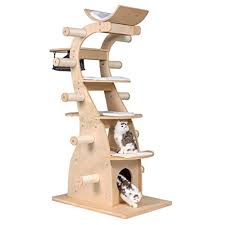 Amazon Com Good Life 63 Modern Design Cat Tree House With Scratching Post Tower Deluxe Solid Wood Indoor Furniture Cat Tree House Cat Tree Cat Tree Condo