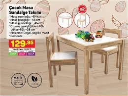 Cocuk Masa Sandalye Takimi Indirimde Market