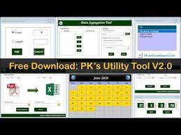 Free Download Pk S Utility Tool V2 0 Youtube Utility Tool Excel Dashboard Templates Excel Formula