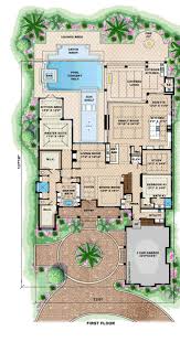 Ranch floor plans often combine living and dining areas into one, with a hallway that leads to the family room and bedrooms in the opposite wing. House Plans With Courtyard Pool Novocom Top