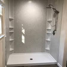 The tub is out, the walls are open, we have the stand up shower kit bought. Summit Nj Tub To Shower Conversions Retrobath Makeover