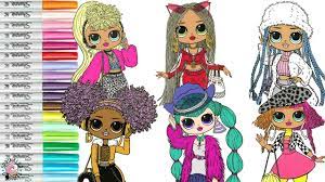 Coloring pages of the next series l.o.l. Lol Surprise Omg Coloring Book Compilation Swag Neonlicious Lady Diva Cosmic Nova Snowlicious 24k Dj Youtube