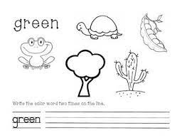 Green Color And Write Worksheet Preschool Colors Green Colors Green